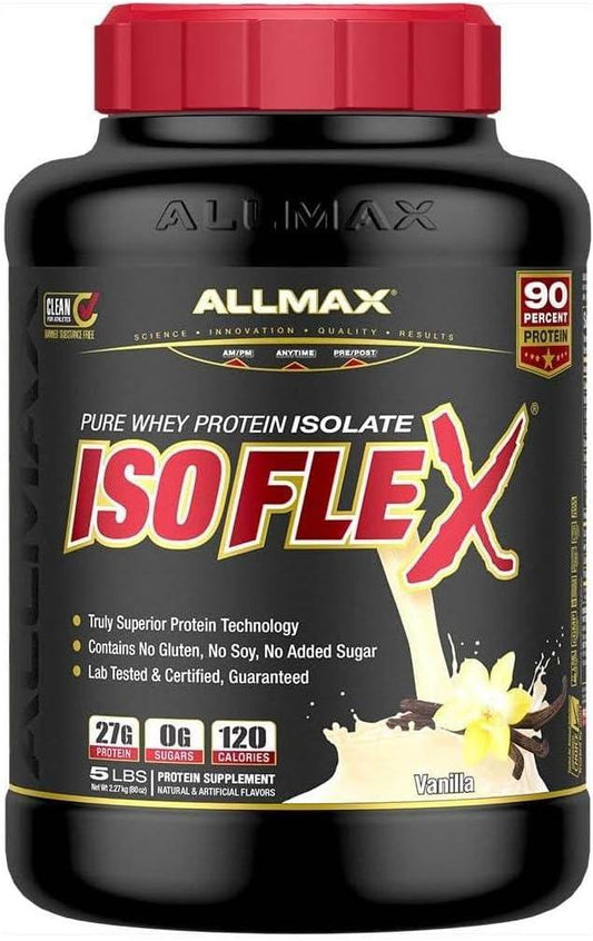 ALLMAX Nutrition - ISOFLEX - 100% Ultra-Pure Whey Protein Isolate - Vanilla - 5 Pound - Which Mark
