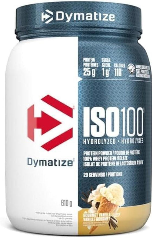 ISO100 Hydrolyzed Protein Powder by Dymatize, Gourmet Vanilla, High Protein Powder, 100% Whey Isolate Protein Powder, 25g of Protein, Gluten Free, 20 Servings - Which Mark