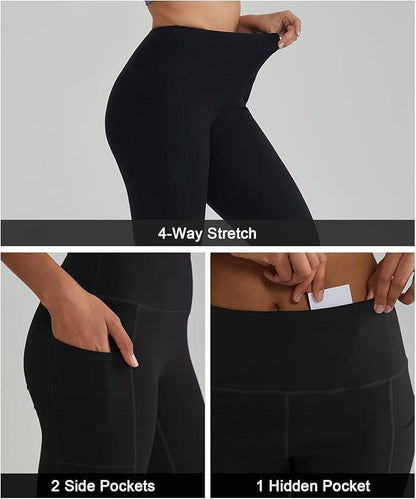 ALONG FIT High Waisted Tummy Control Leggings for Women Yoga Pants with Pockets Workout Squat Proof Tights - Which Mark