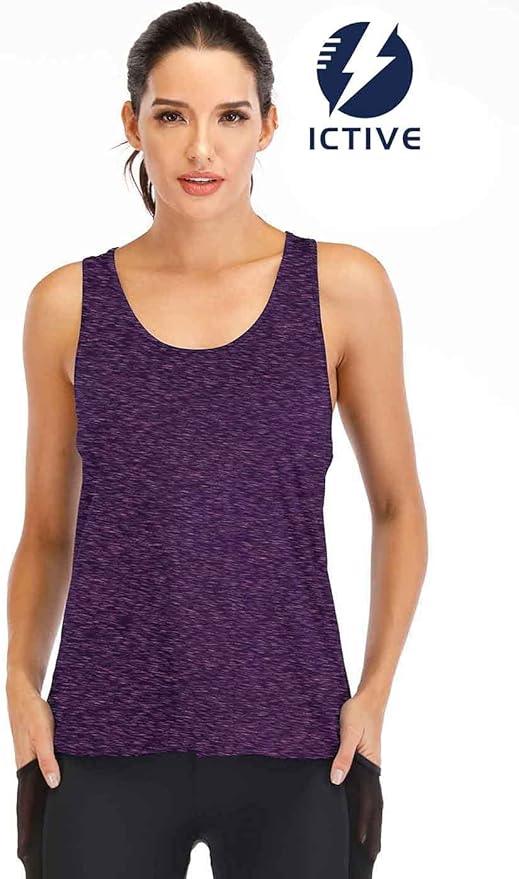 Fihapyli ICTIVE Workout Tank Tops for Women Yoga Loose fit Backless Muscle Racerback Summer Gym Tops - Which Mark