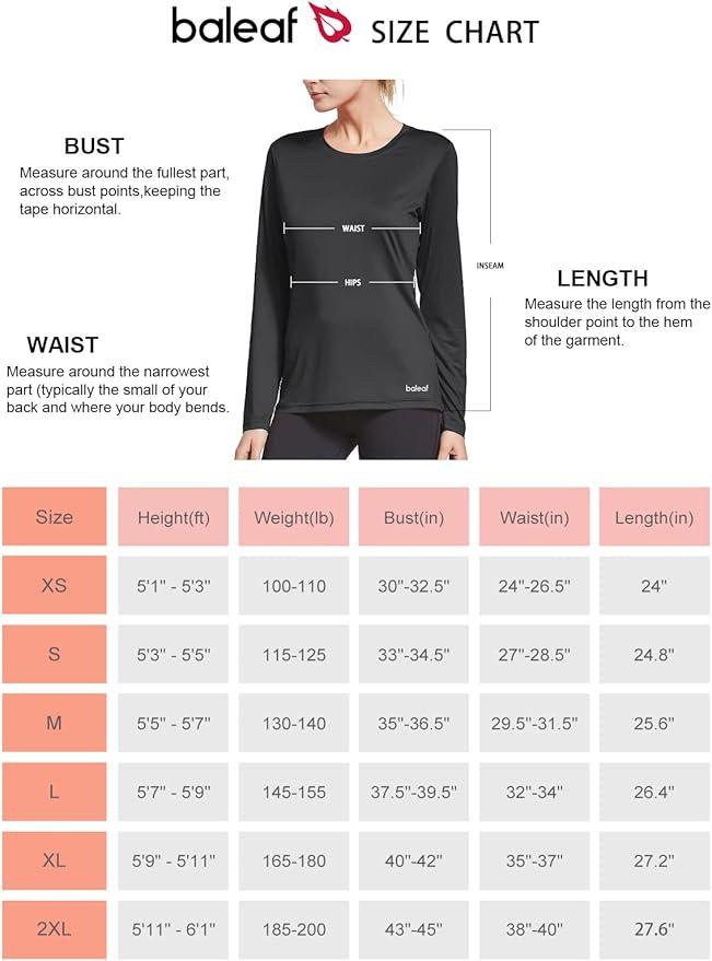 baleaf Long Sleeve Workout Tops for Women Running Athletic Shirts Active Quick Dry Lightweight Moisture Wicking - Which Mark