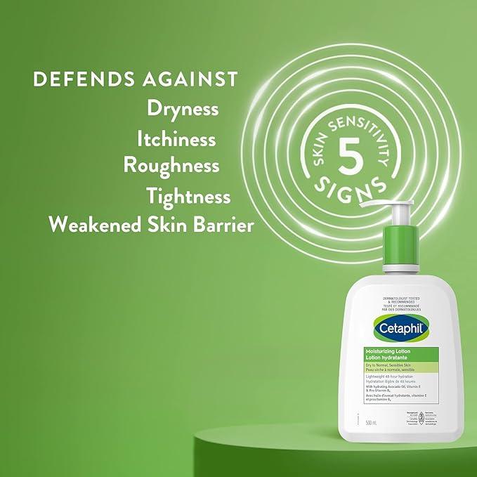 Cetaphil Moisturizing Lotion, Hydrating Body Lotion & Moisturizer for Sensitive & All Skin Types, Fragrance Free, Hypoallergenic, Non-Comedogenic, Dermatologist Recommended, 500 ml - Which Mark