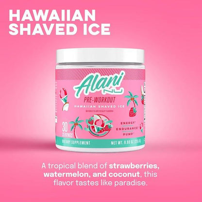Alani Nu Pre-Workout Supplement Powder for Energy, Endurance, and Pump, Hawaiian Shaved Ice, 30 Servings (Packaging May Vary) - Which Mark