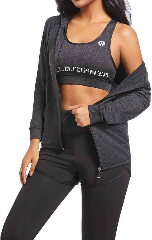 XPINYT 5pcs Workout Outfits for Women Athletic Sets Sport Suits Yoga Gym Fitness Exercise Clothes Jogging Tracksuits - Which Mark