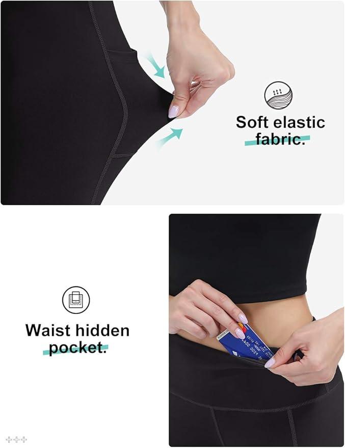ALONG FIT Non-See-Through Capri Leggings for Women with Phone Pockets, High Waisted Buttery Soft Yoga Pants - Which Mark