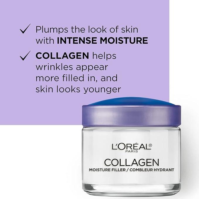 L’Oréal Paris Day and Night Moisturizer Cream, Collagen Moisture Filler Skincare, Hydrating Cream for Face, Neck and Chest to Smooth Skin and Reduce Look of Wrinkles, 50 ml - Which Mark