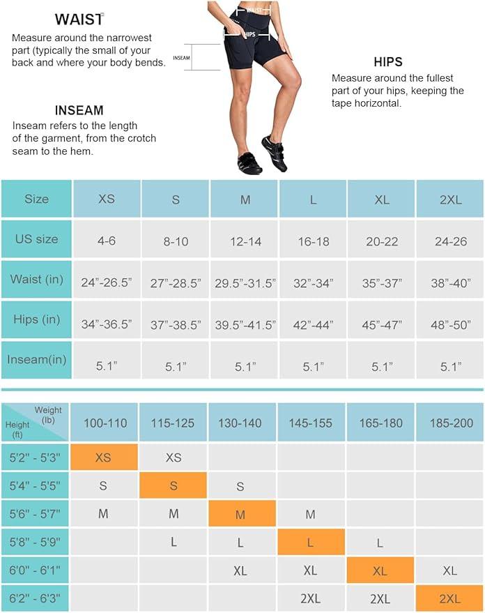 baleaf 5" Bike Shorts Women 4D Padded Pockets Cycling Shorts Mountain Biking Bicycle Spin Gel UPF50+ - Which Mark