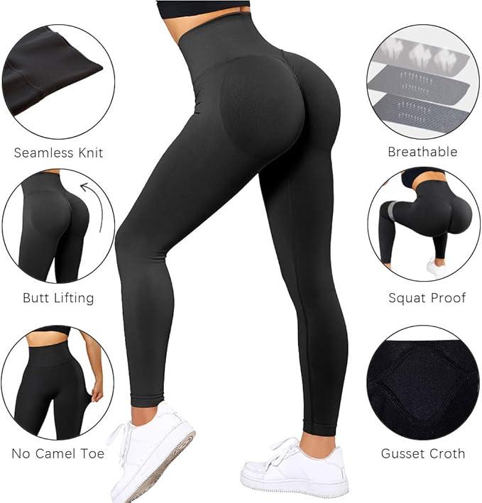 SUUKSESS Women Scrunch Butt Lifting Seamless Leggings Booty High Waisted Workout Yoga Pants, #1 Upgrade - Which Mark