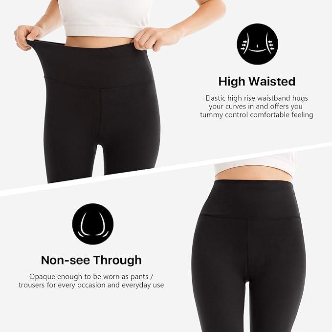SINOPHANT High Waisted Leggings for Women - Full Length & Capri Buttery Soft Yoga Pants for Workout Athletic - Which Mark