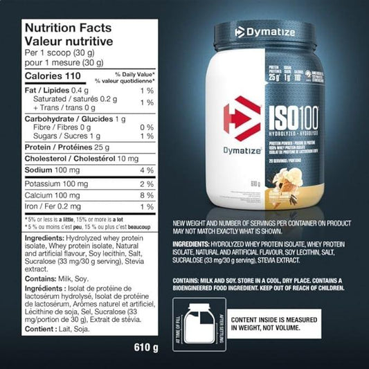 ISO100 Hydrolyzed Protein Powder by Dymatize, Gourmet Vanilla, High Protein Powder, 100% Whey Isolate Protein Powder, 25g of Protein, Gluten Free, 20 Servings - Which Mark