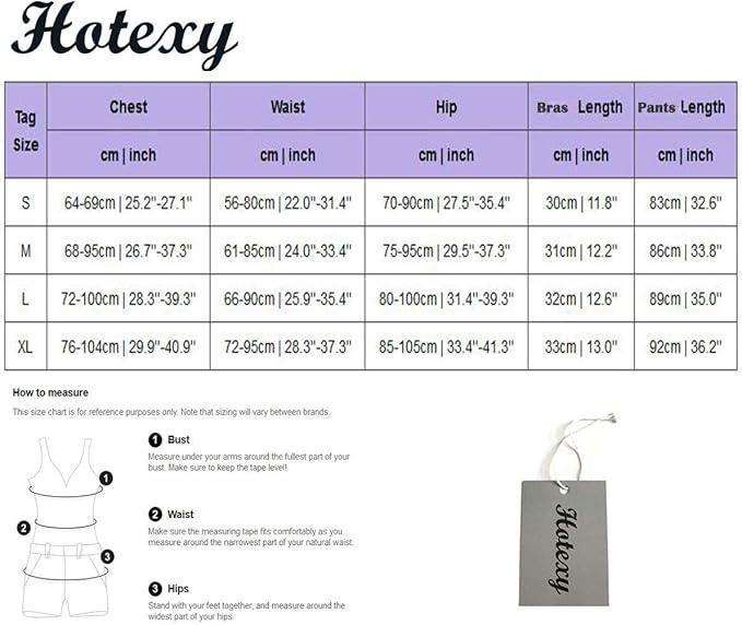 Hotexy Women's Workout Sets 2 Pieces Suits Seemless Waistband Yoga Leggings with Stretch Sports Bra Gym Clothes - Which Mark
