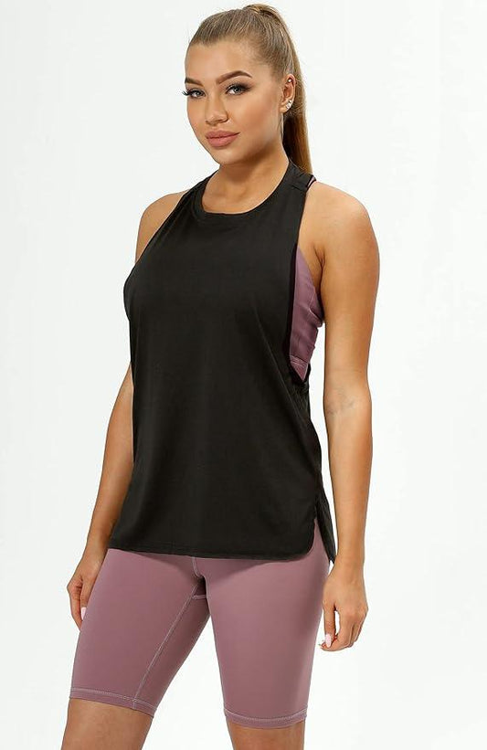 icyzone Workout Tank Tops for Women - Running Muscle Tank Sport Exercise Gym Yoga Tops Athletic Shirts - Which Mark