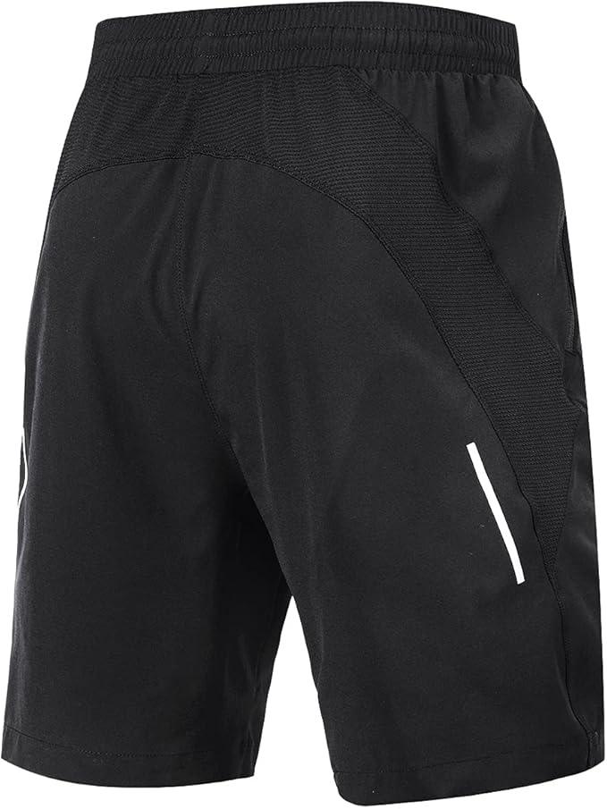 Souke Sports Men's 2 in 1 Workout Running Shorts 7" Quick Dry Gym Athletic Shorts Liner Zipper Pockets - Which Mark