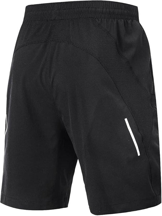 Souke Sports Men's 2 in 1 Workout Running Shorts 7" Quick Dry Gym Athletic Shorts Liner Zipper Pockets - Which Mark