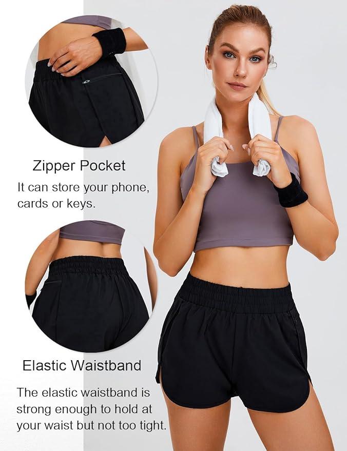 Blooming Jelly Women's Quick-Dry Running Shorts Workout Sport Layer Active Shorts with Pockets 1.75 - Which Mark