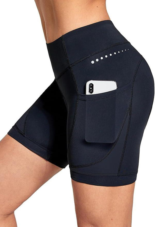 baleaf 5" Bike Shorts Women 4D Padded Pockets Cycling Shorts Mountain Biking Bicycle Spin Gel UPF50+ - Which Mark