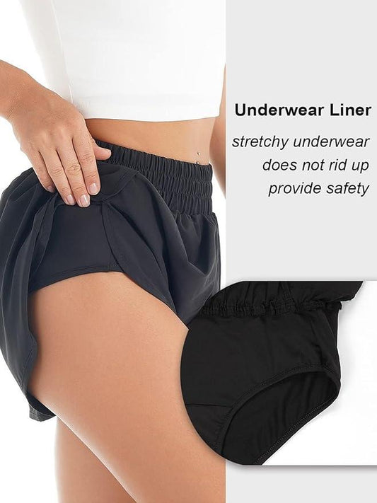 Blooming Jelly Women's Quick-Dry Running Shorts Workout Sport Layer Active Shorts with Pockets 1.75 - Which Mark