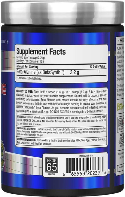 ALLMAX Nutrition - 100% Pure Maximum Strength + Absorption - Beta Alanine - 400 Gram - Which Mark
