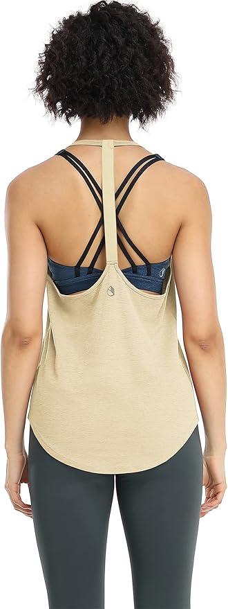 icyzone Workout Tank Tops for Women - Athletic Yoga Tops, T-Back Running Tank Top - Which Mark