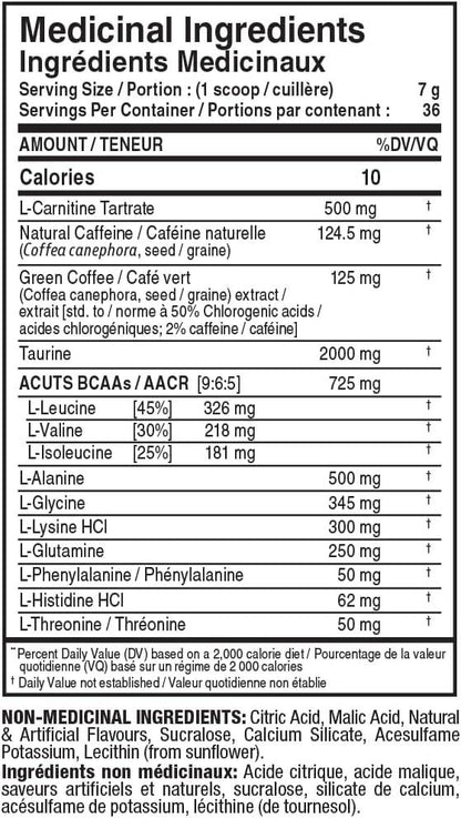 ALLMAX Nutrition - AMINOCUTS (A:CUTS) - Weight-Management BCAA (L-Carnitine + Taurine + Green Coffee) - Watermelon - 252 Gram - 36 Servings - Which Mark