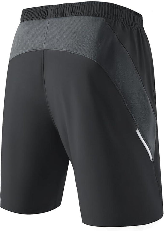 HMIYA Men's Casual Sports Quick Dry Workout Running or Gym Training Short with Zipper Pockets - Which Mark