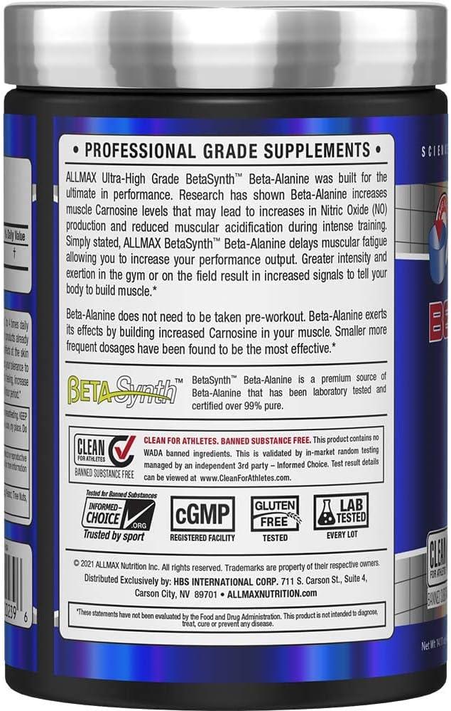 ALLMAX Nutrition - 100% Pure Maximum Strength + Absorption - Beta Alanine - 400 Gram - Which Mark