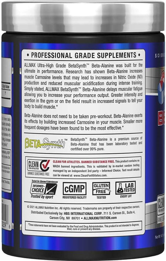 ALLMAX Nutrition - 100% Pure Maximum Strength + Absorption - Beta Alanine - 400 Gram - Which Mark