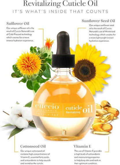 Cuccio Naturale Milk and Honey Cuticle Revitalizing Oil - Moisturizes and Strengthens Nails and Cuticles - Soothing and Nourishing - Paraben and Cruelty Free with Natural Ingredients - 2.5 oz - Which Mark