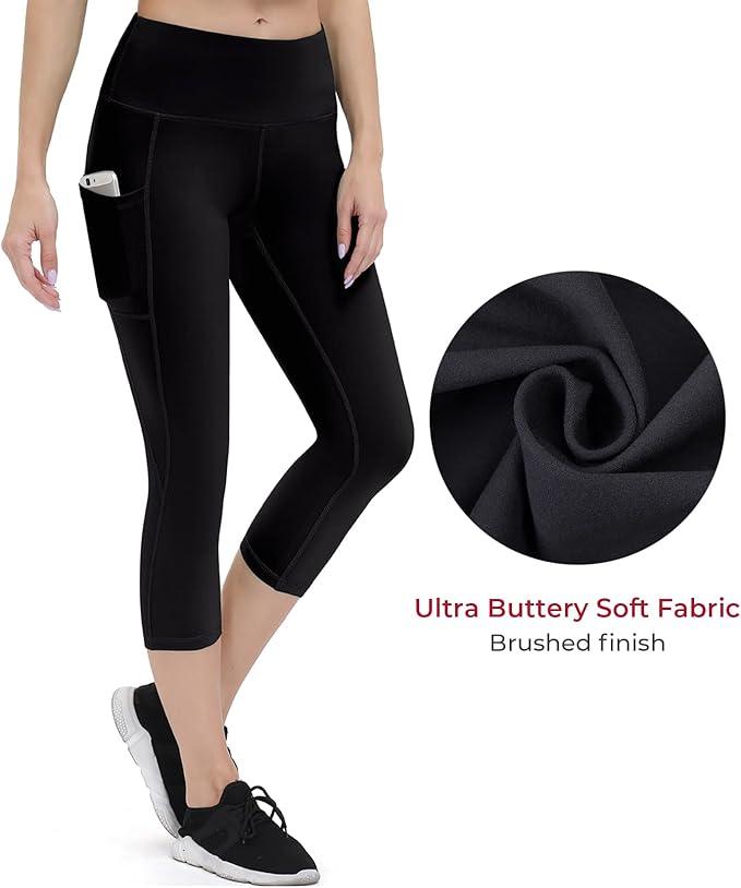 ALONG FIT Non-See-Through Capri Leggings for Women with Phone Pockets, High Waisted Buttery Soft Yoga Pants - Which Mark