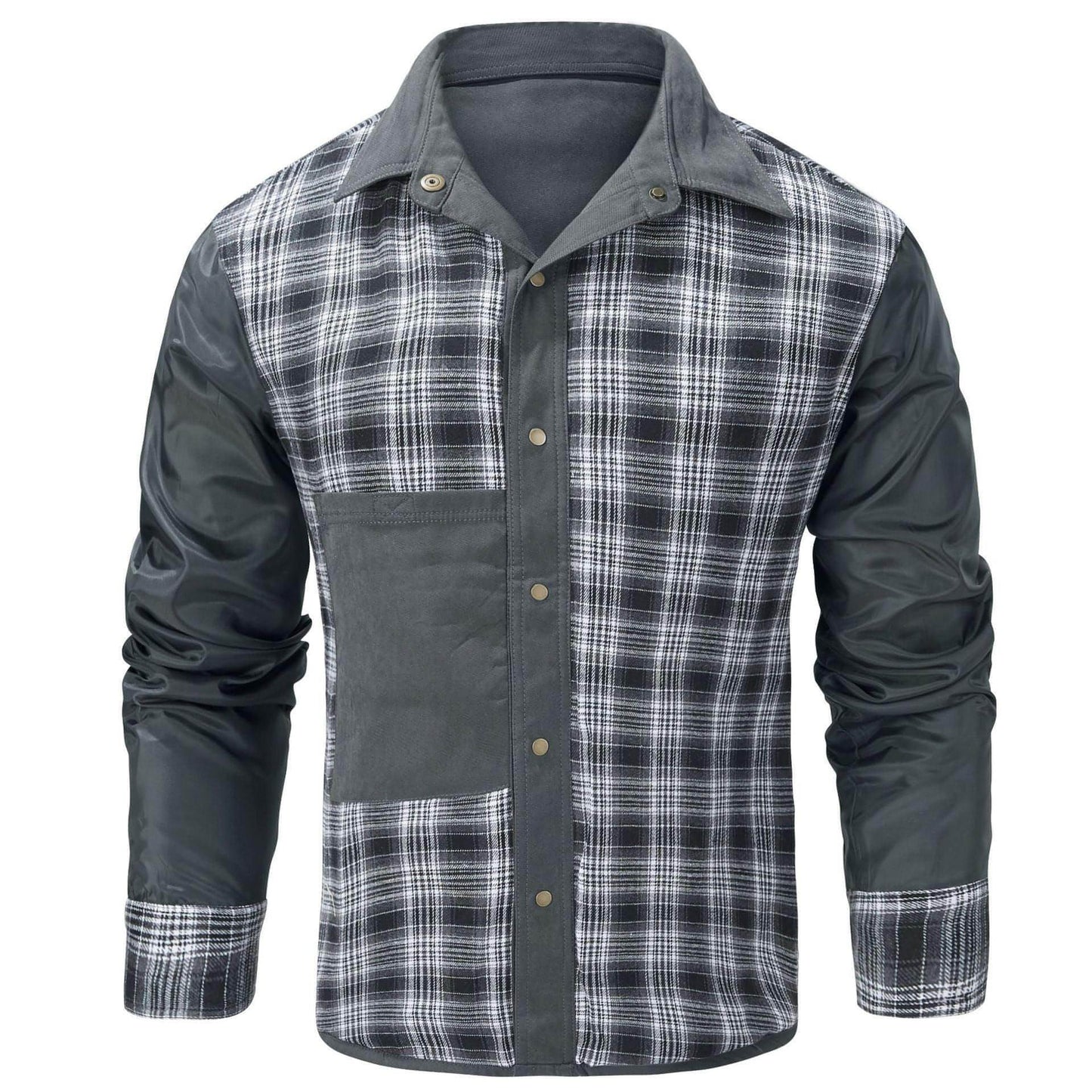A.1 Lapel Plaid Flannel Casual Retro Western Style Jacket Men - Which Mark