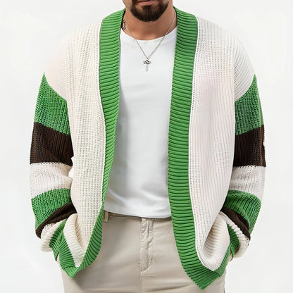 A.1 Loose Contrast Color Woolen Cardigan Jacket Sweater Men - Which Mark