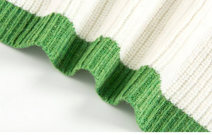 A.1 Loose Contrast Color Woolen Cardigan Jacket Sweater Men - Which Mark