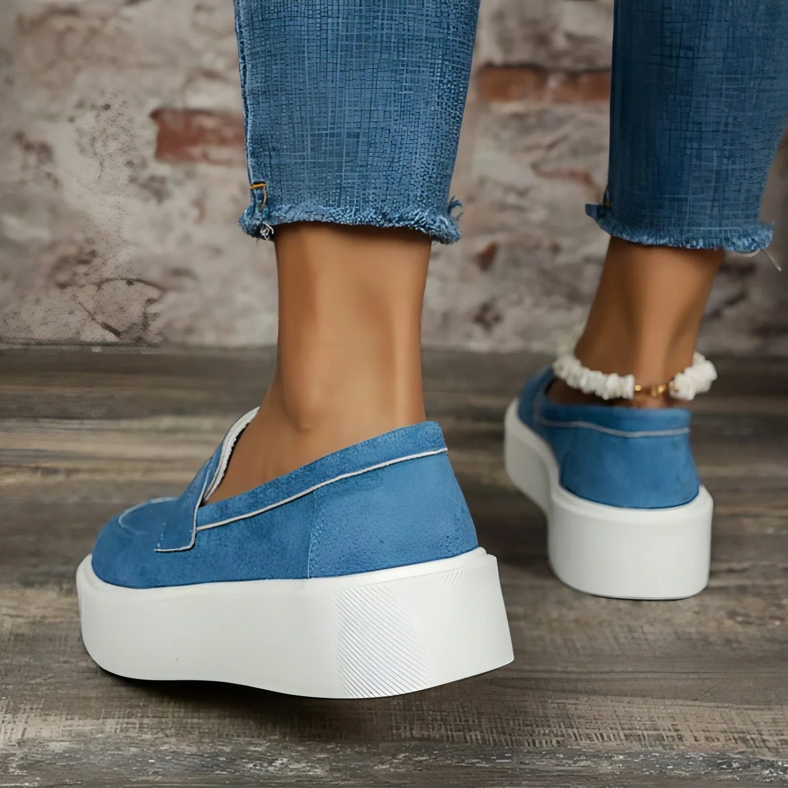 New Loafers Platform Round Toe Slip-on Shoes For Women Outdoor Casual - Which Mark