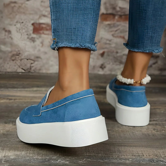 New Loafers Platform Round Toe Slip-on Shoes For Women Outdoor Casual - Which Mark