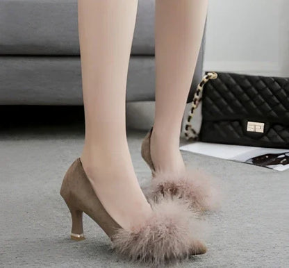 Pure color pointed hairy shallow mouth with a single shoes female - Which Mark