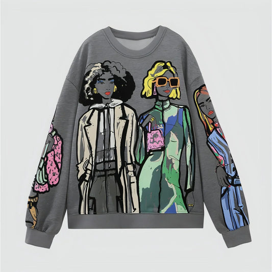 Lazy Style Top Girls' Printed Sweater - Which Mark