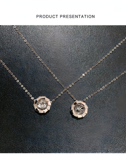 Rose Gold Pulsatile Heart Diamond Pendant Clavicle Chain - Which Mark