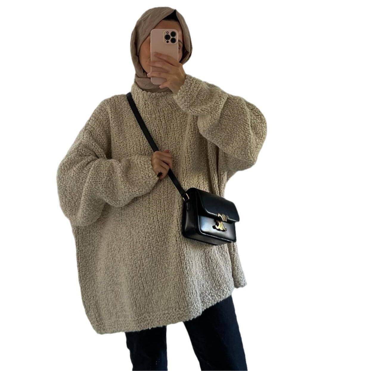 Women's Solid Color Basic Loose Casual Sweater - Which Mark