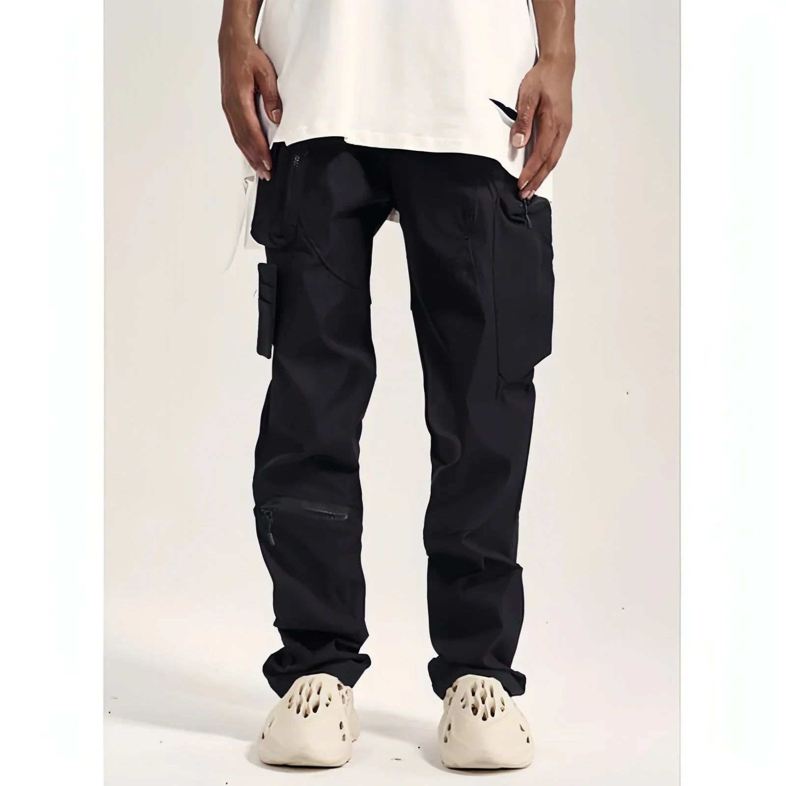 Multi-pocket Hook And Loop Chaopai Sports Casual Pants Men - Which Mark
