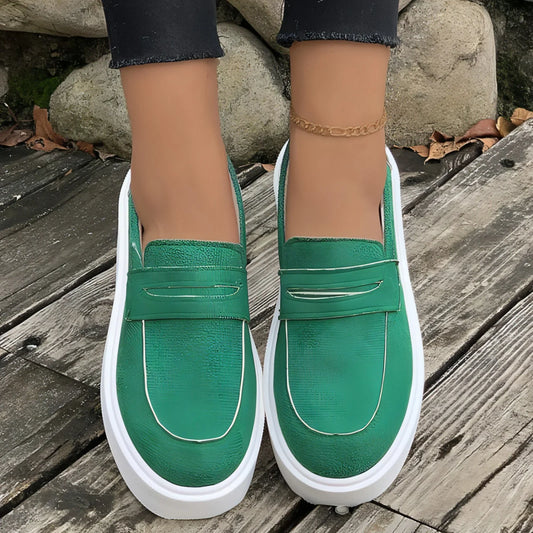 New Loafers Platform Round Toe Slip-on Shoes For Women Outdoor Casual - Which Mark