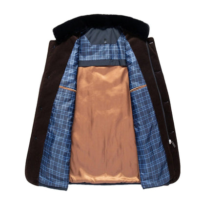Dad's Warm Leisure Cotton-padded Coat Stand-up Collar Thick Coat Men - Which Mark