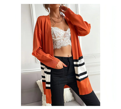Women's Thin Loose And Thin Knitted Long-sleeved Sweater Coat - Which Mark