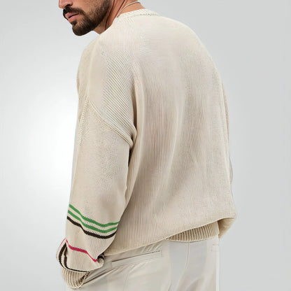 Round Neck Pullover Long Sleeve Base Lightweight Sweater - Which Mark