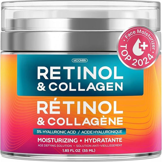 Retinol Cream for Face with Hyaluronic Acid, Collagen Day & Night Moisturizer for Women and Men, Age Solution Cream, 1.85 Oz - Which Mark