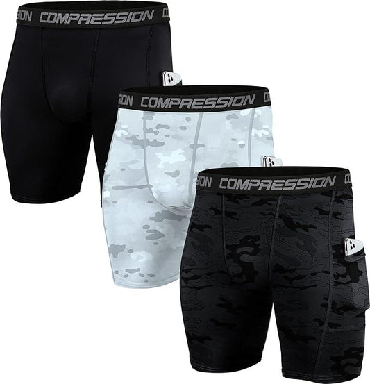 Holure Men's Sport Compression Shorts Performamce Athletic Running Underwear (3 or 5 Pack) - Which Mark