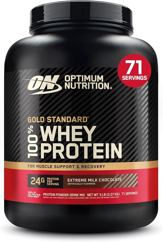 Optimum Nutrition Gold Standard 100% Whey Protein Powder, 2.270g - Extreme Milk Chocolate - 70 servings (packaging may vary) - Which Mark