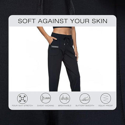 Haowind Joggers for Women with Pockets Elastic Waist Workout Sport Gym Pants Comfy Lounge Yoga Running Pants - Which Mark