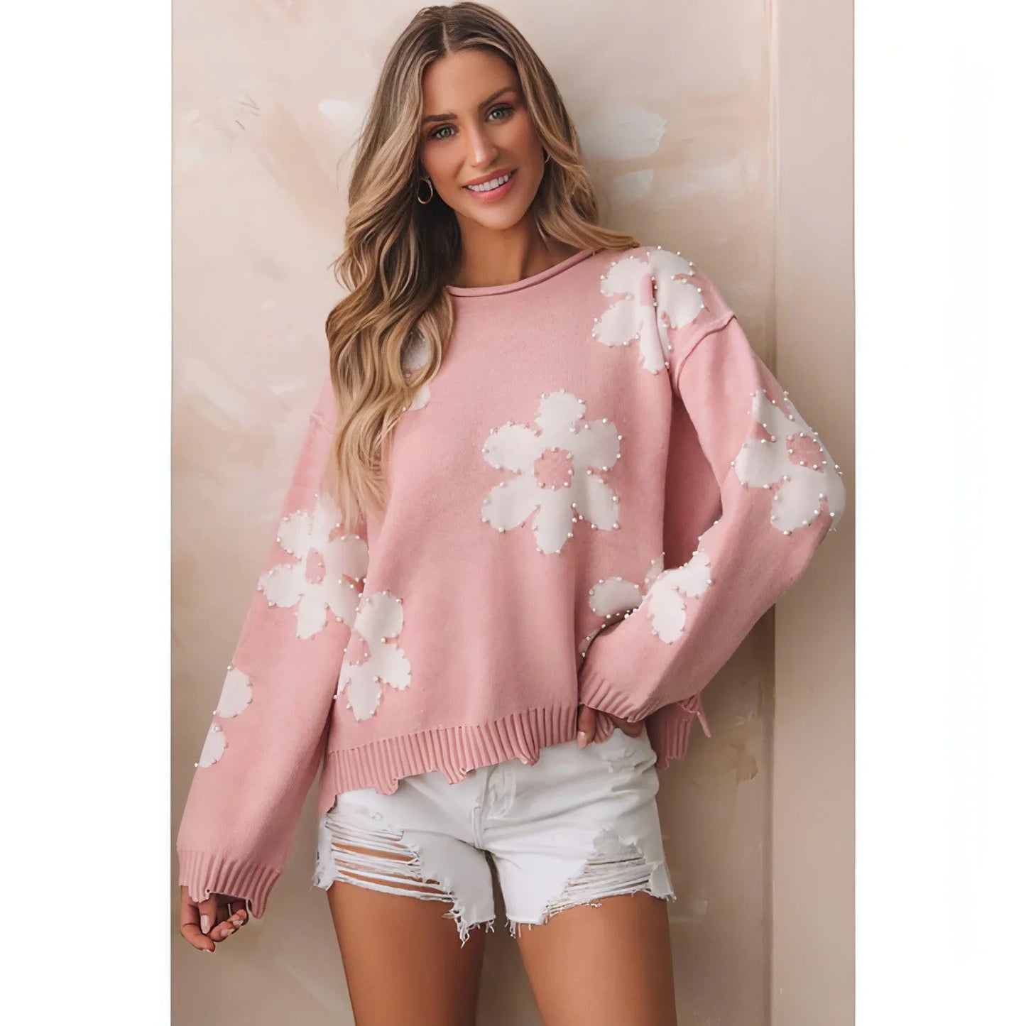 A.1 Drop-shoulder Long-sleeve Top For Women Sweater - Which Mark