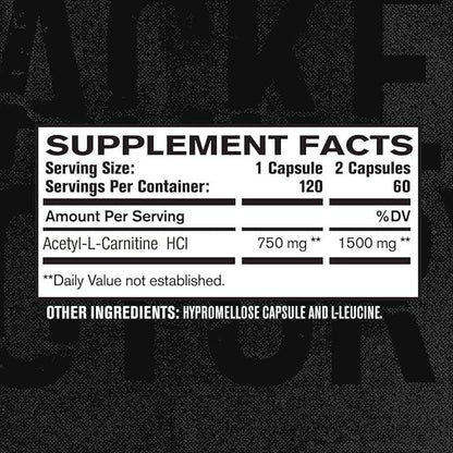 Acetyl L Carnitine Supplement 750mg - Extra Strength L-Carnitine (ALCAR) for Energy, Mood Improvement, Memory & More - 120 Capsules - Which Mark