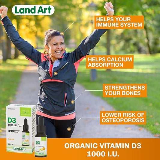 Certified Organic Vitamin D3 Drops - 490 servings - 1000 IU per drop - Immune System Support - Non-GMO - Gluten-Free - Made in Canada - 13.5 ml (Pack of 1) - Which Mark
